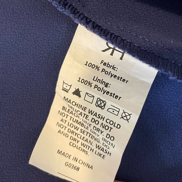 NWOT Rihoas Navy Long-Sleeved Sweetheart Dress w/ Slit, XS - Picture 6 of 6